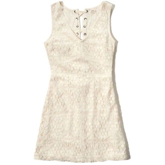Hollister Lace-Up Open Back Skater Dress - Picture 1 of 4